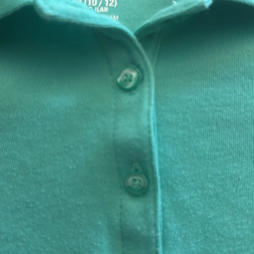 Izod girls M (10/12) short sleeve polo shirt teal - Picture 5 of 5